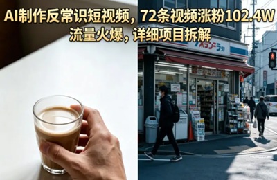 AI制作反常识短视频 72条视频涨粉102.4W 流量火爆 详细项目拆解